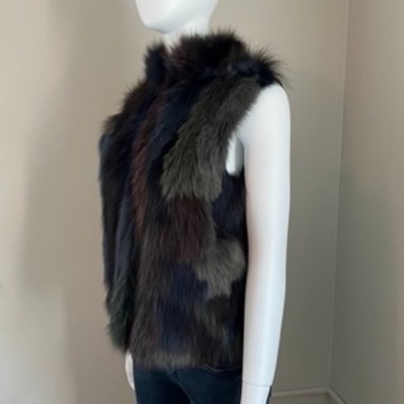 BCBGMAXAZRIA Real Fox Fur Vest, Size S - Picture 3 of 13